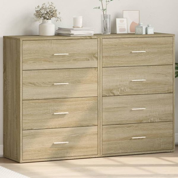 vidaXL Komody 2 ks dub sonoma 60x31x84 cm kompozitné drevo