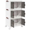 vidaXL stohovateľný úložný box kolesami 3vrstvový 28 L 48,5x29,5x86 cm