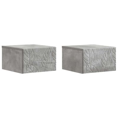 vidaXL Nástenný bočný stôl 2 pcs Betónovo sivá 34,5 x 33 x 20 cm