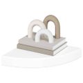 vidaXL Plávajúce rohové police 4 ks, vysoko lesklé biele, 25x25x3,8 cm MDF