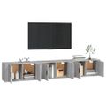 vidaXL Nástenné TV skrinky 3 ks sivé sonoma 80x34,5x40 cm