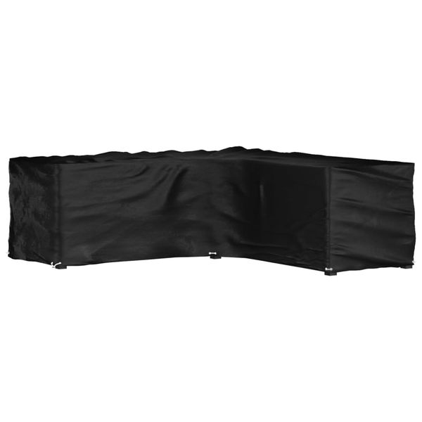 vidaXL Kryt na záhradný nábytok v tvare L 16 očiek 285x285x90 cm