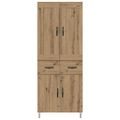 vidaXL Highboard Remeselný dub 69,5 x 34 x 180 cm Kompozitné drevo