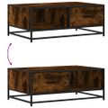 vidaXL Konferenčný stolík dymový dub 90x57x35 cm kompozit. drevo a kov