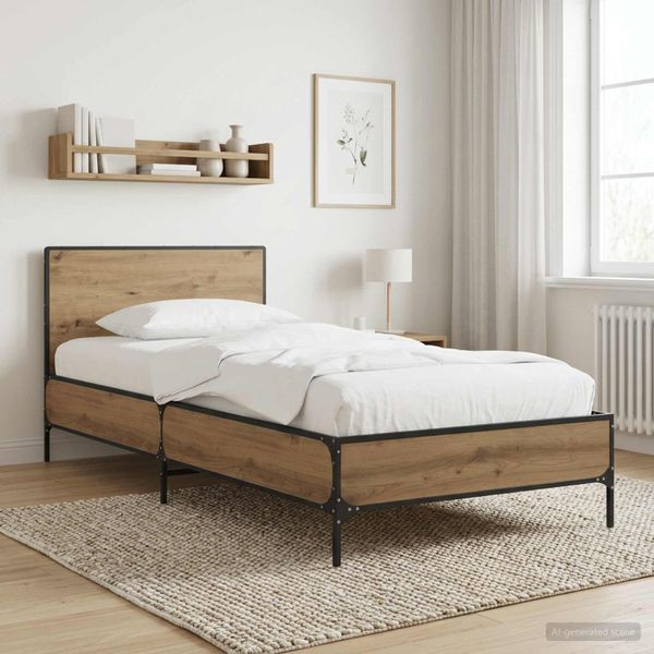 vidaXL Rám postele s čelom Dub artisan 80 x 200 cm Kompozitné drevo