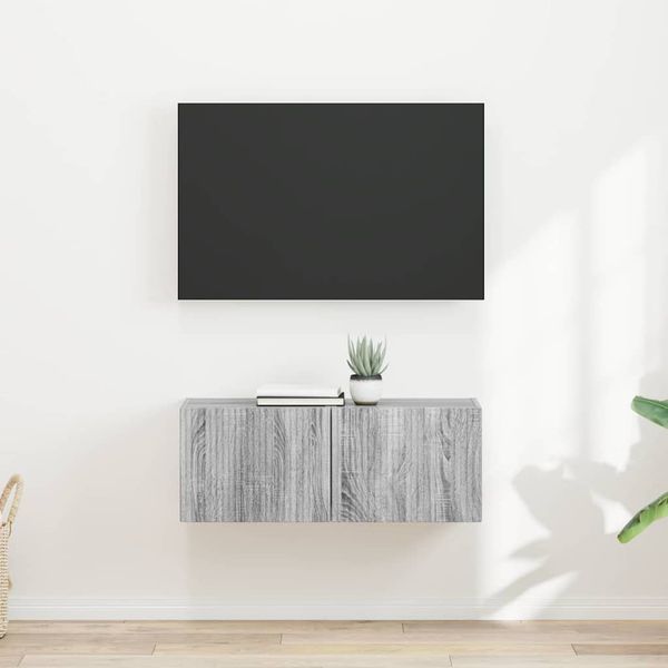 vidaXL TV nástenná skriňa Nástenný 2 pcs Sivý Sonoma 39 x 31 x 29,5 cm