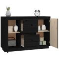 vidaXL Komoda čierna 111x34x75 cm borovicový masív