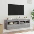 vidaXL TV nástenné skrinky s LED svetlami 2 ks sivé sonoma 60x30x40 cm