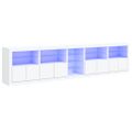 vidaXL Komoda s LED svetlami biela 283x37x67 cm