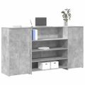 vidaXL Recepčný stôl betónovo sivý 200x50x103,5 cm kompozitné drevo