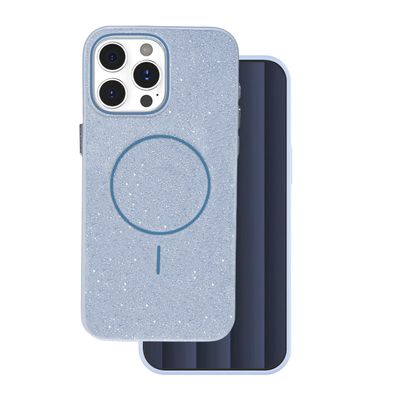 Puzdro Glitter Thin Mag pre iPhone 15 Pro 6,1" modré