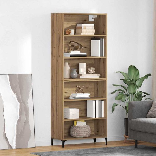 vidaXL Highboard Remeselný dub 69,5 x 34 x 180 cm Kompozitné drevo