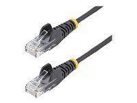 Startech 2m Slim LSZH CAT6 Ethernet Cable, 10 Gigabit Snagless RJ45 100W PoE Patch Cord, CAT 6 10GbE UTP Network Cable w/Strain Relief, Black, ETL, Low Smoke Zero Halogen - Category 6 - 28AWG (N6PAT200CMBKS) - Patch kábel - RJ-45 (M) do RJ-45 (M) - 2 m - CAT 6 - prevedenie bez hrbolčeku - čierna