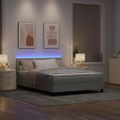 vidaXL LED box s pružinami Svetlosivá 140 x 200 cm Zamat