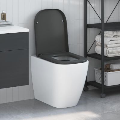 vidaXL WC sedadlo Antracitová 47,5 x 35 x 3,6 cm Duroplast
