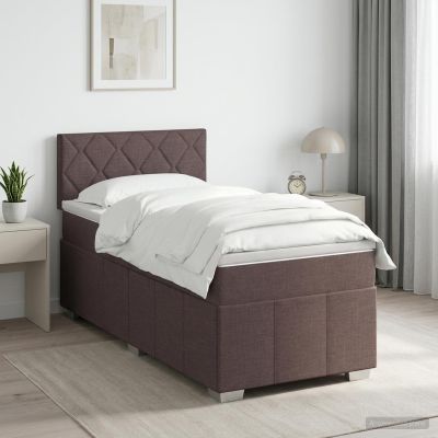 vidaXL Posteľ boxspring s matracom Tmavohnedá 100 x 200 cm Látka