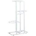 vidaXL 4-poschodový stojan na kvety 43x22x76 cm biely kov
