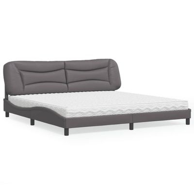 vidaXL Posteľ s matracom Hvar sivá 200x200 cm umelá koža