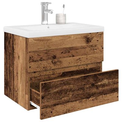 VidaXL drezová skrinka so vstavaným umývadlom a batériou Old Wood