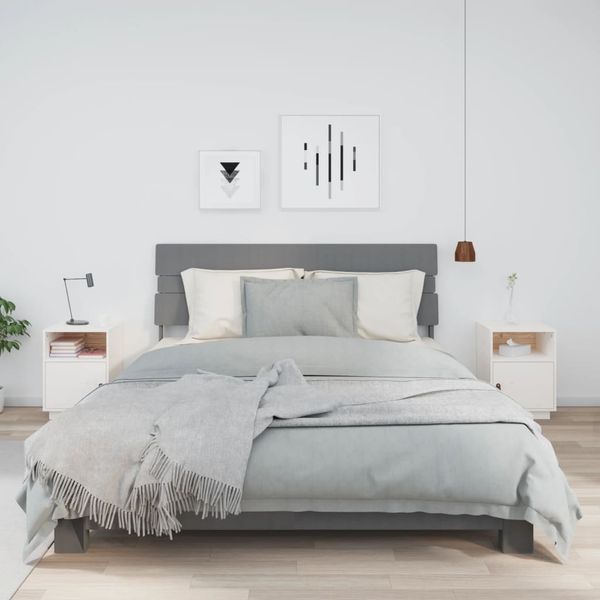 vidaXL Nočné stolíky 2 ks biele 40x34x35 cm borovicový masív