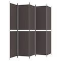 vidaXL 5-panelový paraván hnedá 250x220 cm látkový