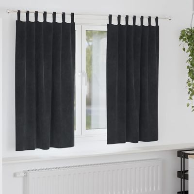 vidaXL Zatemňovacie závesy 2 pcs Čierna 140 x 175 cm Zamat