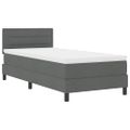 vidaXL Posteľ s pružinovým rámom Tmavo šedá 90 x 190 cm látka
