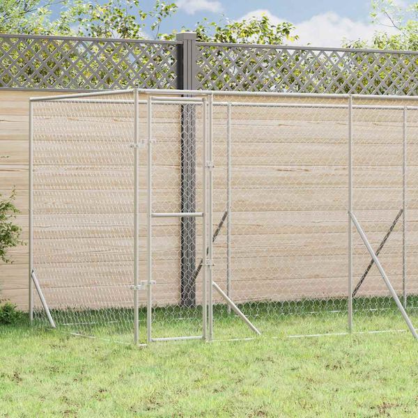vidaXL Vonkajší koterec pre psov strieborný 6x2x2 m pozinkovaná oceľ