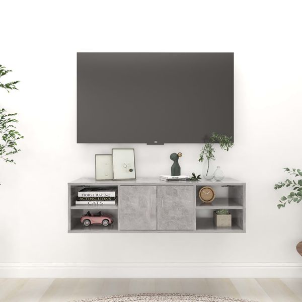 vidaXL Nástenná polica, betónovo sivá 102x30x29 cm, kompozitné drevo