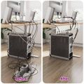 vidaXL Úložný box na káble pod stôl 2 ks Biela 43 x 10 x 10 cm Oceľ