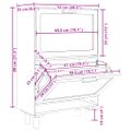 vidaXL Botník čierny 52x25x80 cm spracované drevo a prírodný ratan