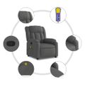 vidaXL Masážne kreslo s polohovacím mechanizmom, tmavosivá látka