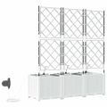 vidaXL Záhradný kvetináč 3 ks Biela 120 x 40 x 142 cm PP