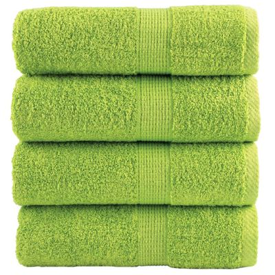 vidaXL Prémiové uteráky pre hostí SOLUND 4 ks, jablkovo zelené 30x50 cm, 600 g/m²