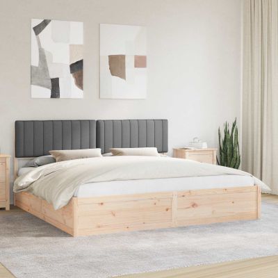 vidaXL Rám postele s čalúneným čelom Tmavo šedá 200 x 200 cm