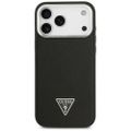 Guess Grained Triangle Logo MagSafe puzdro pre iPhone 17 Pro čierna