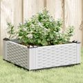 vidaXL Záhradný kvetináč s kolíkmi biely 42,5x42,5x28,5 cm PP