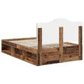 vidaXL Rám postele Staré drevo 120 x 190 cm Masívne borovicové drevo