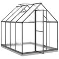 vidaXL Skleník so základovým rámom antracitový 224x169x202 cm hliník