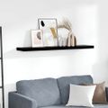 vidaXL Plávajúca nástenná polica, lesklá čierna 120x23,5x3,8 cm, MDF