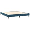 vidaXL Posteľný rám s boxspringom tmavomodrý 180x200 cm zamat