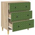 vidaXL Příborník GELEEN Smaragdový geometrický vzor 66 x 36,5 x 75 cm