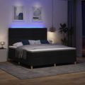 vidaXL LED box s pružinami s čelnou doskou Čierna 180 x 200 cm látka