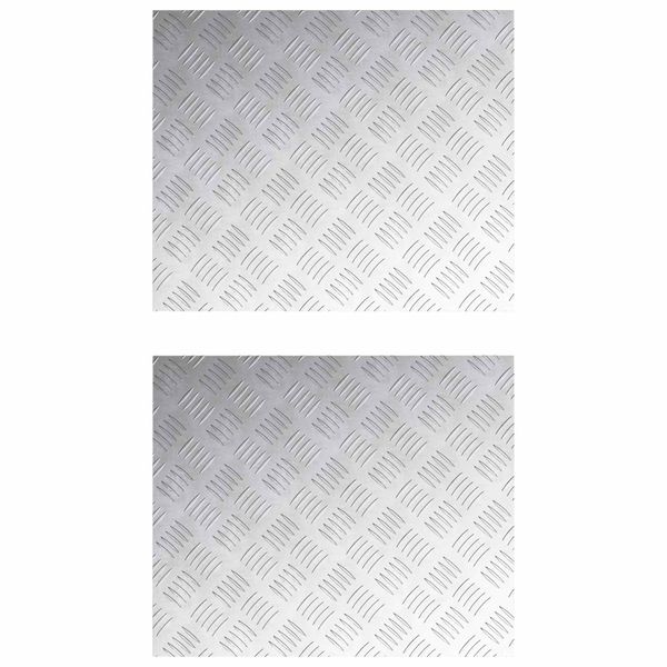 vidaXL Schodový rošt Obdĺžnikový 2 pcs Strieborná 60 x 50 cm Hliník