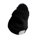 Čiapka s čelovkou 180 lm, nabíjacia, USB, univerzálna veľkosť, bavlna/PE, čierna s bambuľkou SIXTOL