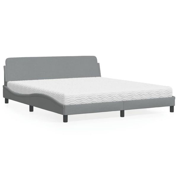 vidaXL Posteľ s matracom Dover bledosivá 180x200 cm látka