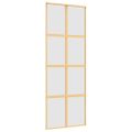 vidaXL Posuvné dvere zlaté 76x205 cm matné ESG sklo a hliník