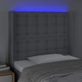 vidaXL Čelo postele s LED bledosivé 93x16x118/128 cm látka