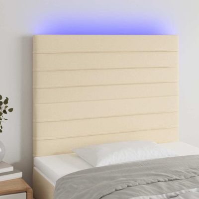 vidaXL Čelo postele krémové 100x5x118/128 cm umelá koža