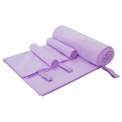 vidaXL Sada športových uterákov 3 pcs Fialová Polyester a polyamid